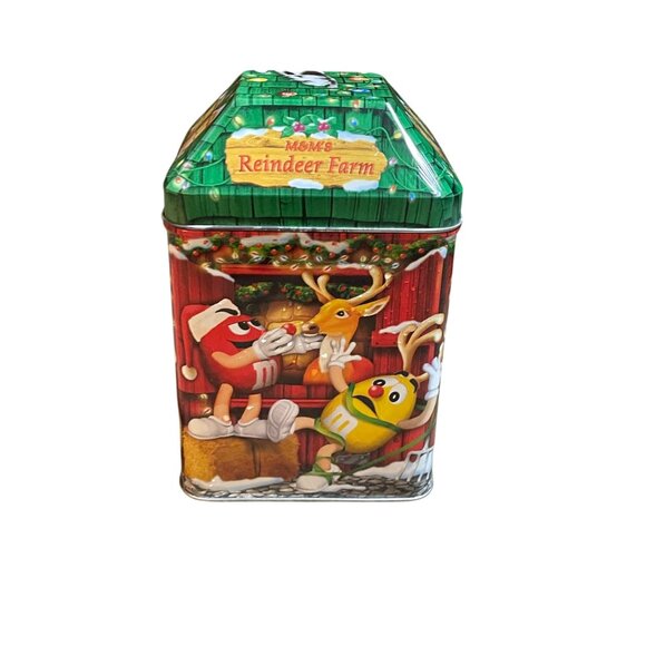 M&Ms Reindeer Farm Christmas Village Series Tin Canister 2003 Limited Edition Co - Picture 1 of 8
